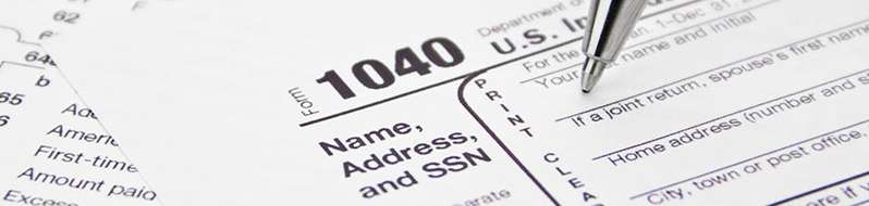 IRS 1040 Tax Form Being Filled Out